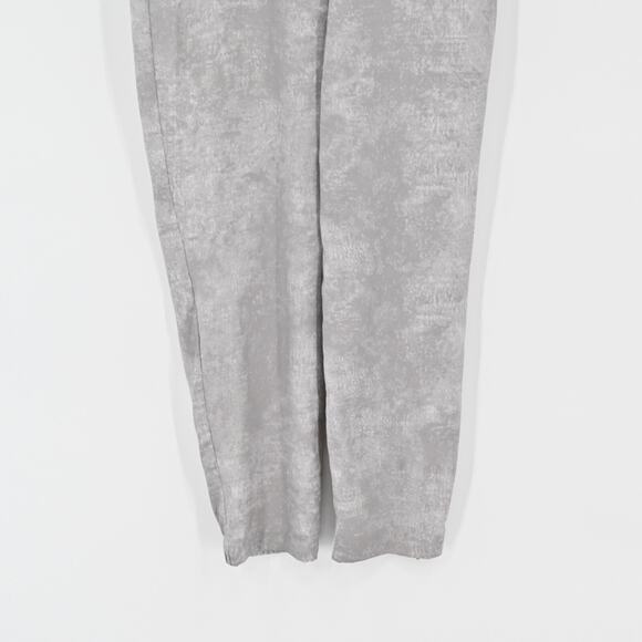 HALSTON HERITAGE Jumpsuit Womens Sz 0 Gray Satin Jogger Spaghetti‎ Strap V Neck - Picture 5 of 14